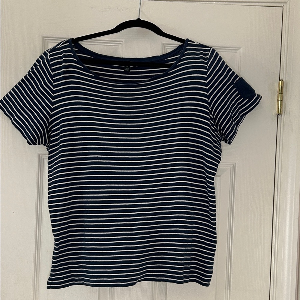 Lauren Ralph Lauren - Navy and White Striped Short Sleeve Tee